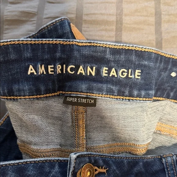 American Eagle Outfitters Dark Blue Straight Leg Jeans - Picture 2 of 4